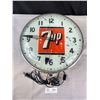 Image 2 : Good Working Order Vintage 7up Light Up Clock Has Crack On Face