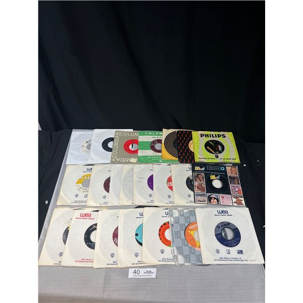 Lot of Over 20 45 Records in Excellent Condition , Tip Toe Through the Tulips, Looking Out My Back D