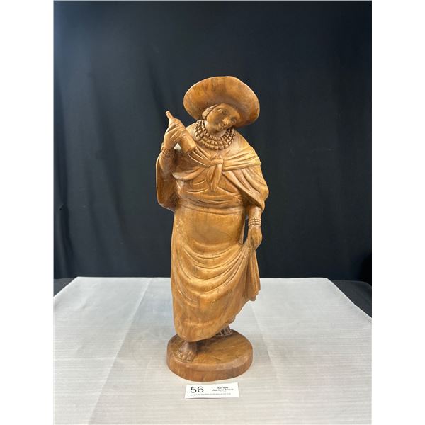 Vintage 16" Tall Wood Carved Figure