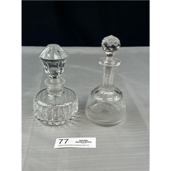 2 Gorgeous Vintage Cystal Bottles