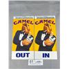 Image 1 : Pair of Vintage Camel In/Out Door Decals Double Sided, Each Approx 4" x 8"