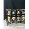 Image 3 : Faces of Peking Opera Mini Screen Black Laquor Approx 9.5" x 19"