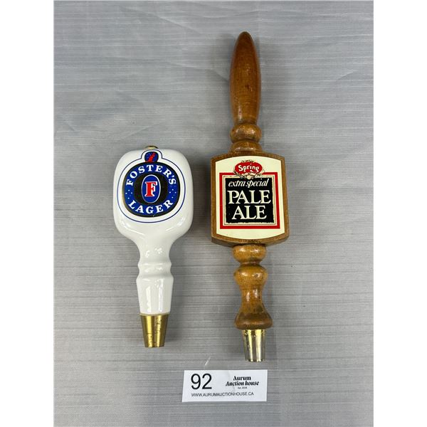 Okanagan Spring Pale Ale and Fosters Lager Beer Tap Handles 7" and 12" Long