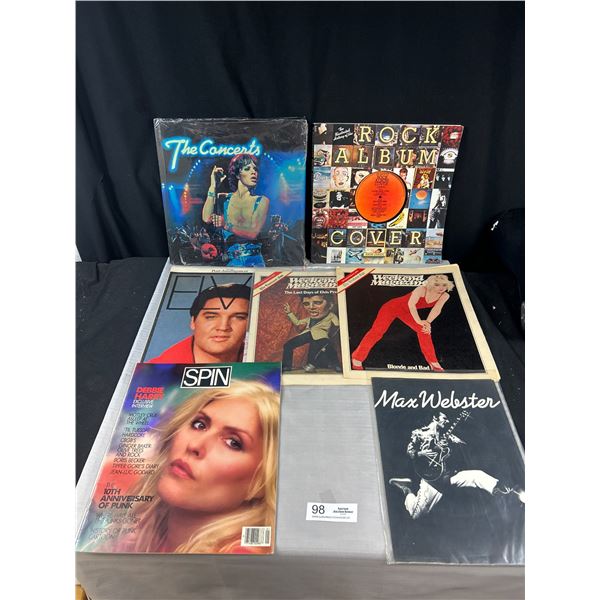 Rock Collection Vintage Sealed Concerts Book 1970s Elvis Blondie Magazines etc All Good Condition