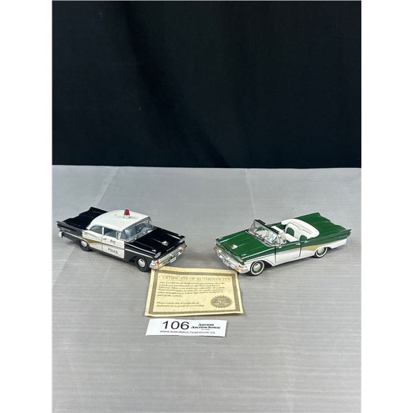 2 1958 Ford Fairline Police Car and Convertible National Motor Museum Mint 1/32 Scale
