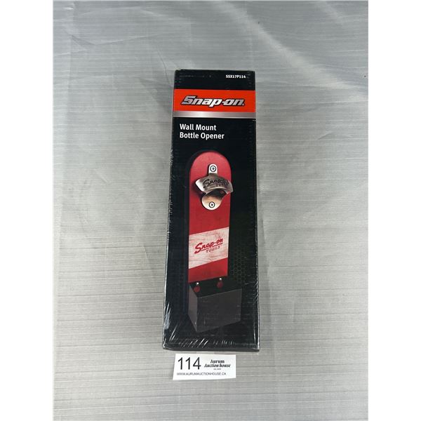 New Unopened Snap on Tools Bottle Opener Wall Mount Approx 12" x 3.25" x 6"