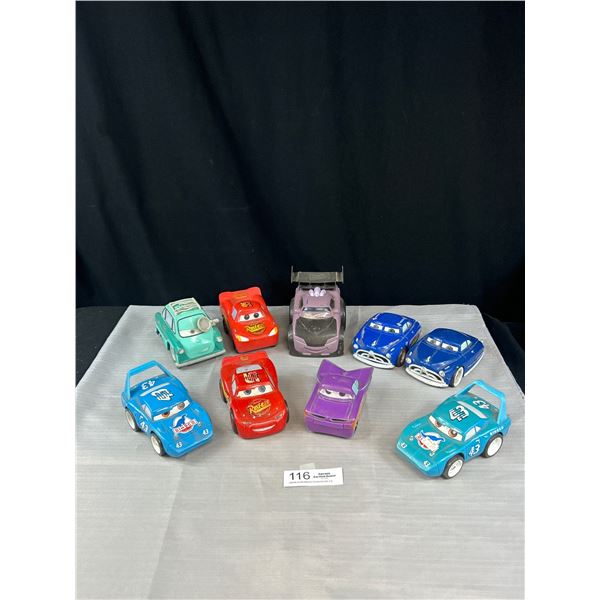9 "Cars" The Movie Car Toys, Each Approx 6" Long