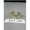 Image 1 : Vintage Sterling Silver Hand Engraved Open Cuff Bangle in Good Condition
