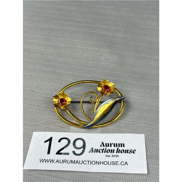 Vintage Gold Brooch Unmarked