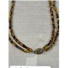Image 3 : Vintage Double Strand Carved Tigereye Beads Necklace w/ Original Silver Locket