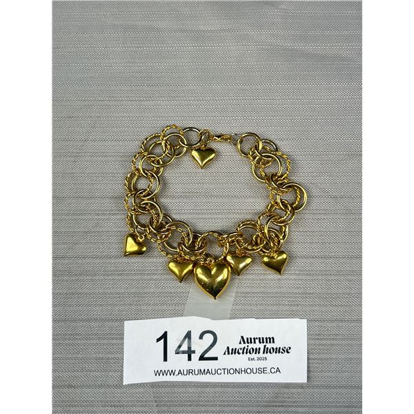 Vintage Gold w/ Charms Link Bracelet