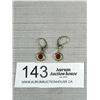 Image 1 : Vintage Gold w/ Garnets K+L Dangle Earrings Marked America