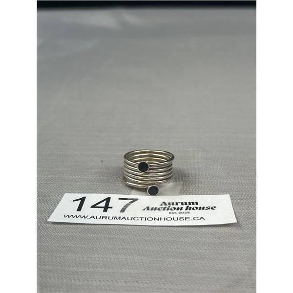 Hand Crafted Sterling Silver w/ Black Onyx Stone Ring