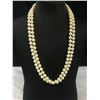 Image 2 : Beautiful Double Strand White Pearls Hand Knotted Necklace w/ Original Clasp, Might Be Vintage
