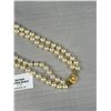 Image 3 : Beautiful Double Strand White Pearls Hand Knotted Necklace w/ Original Clasp, Might Be Vintage