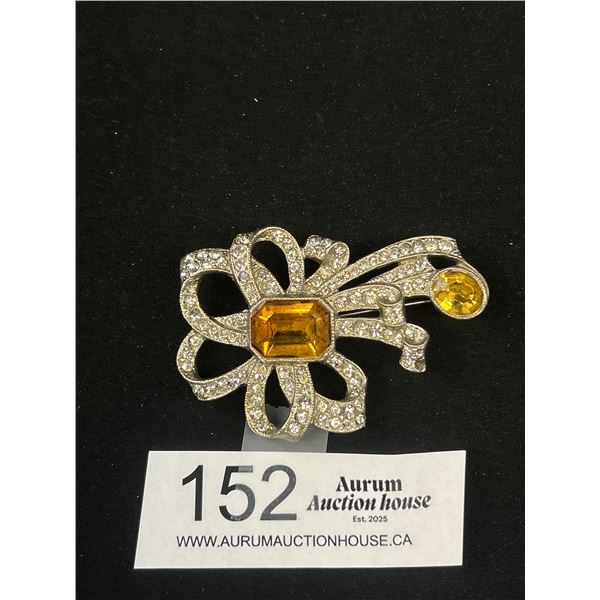 Antique Silver w/ Stones Brooch
