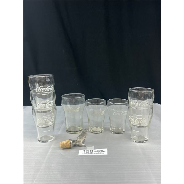 Lot of 8 Coca Cola Glasses, Made for Canadian Market