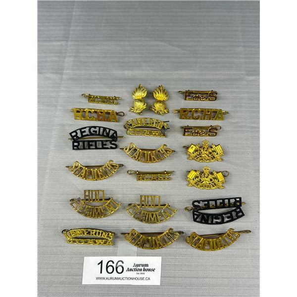 Lot of Vintage Canadian Military Brass Collars