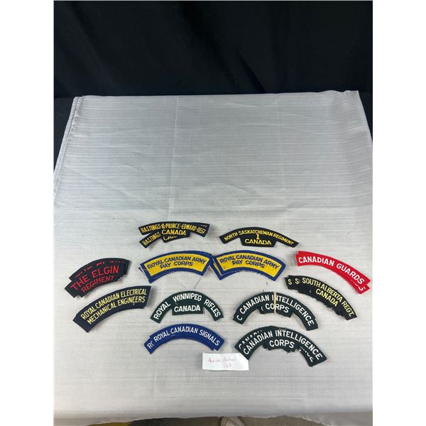 Lot of Vintage Canadian Cloth Shoulder Titles