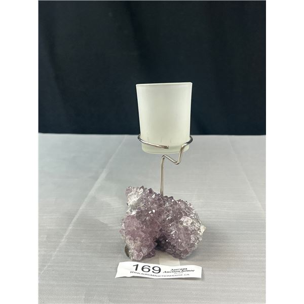 Nice Amethyst Stone w/ Candle Holder