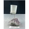 Image 2 : Nice Amethyst Stone w/ Candle Holder