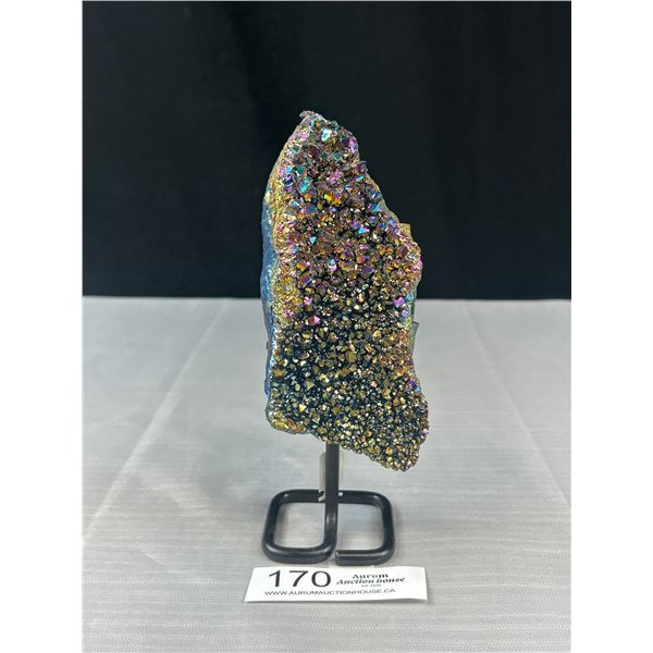 7" Tall Amethyst Titanium Aura