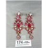 Image 1 : Beautiful Red and White Rhinestones Necklace