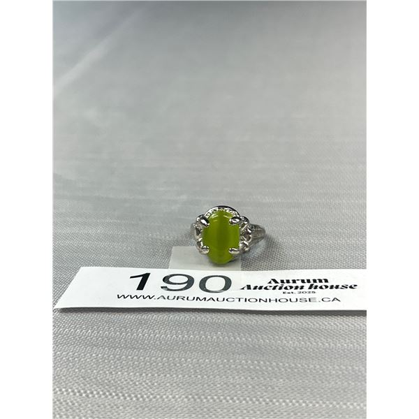 Vintage Silver w/ Green Stones Ring