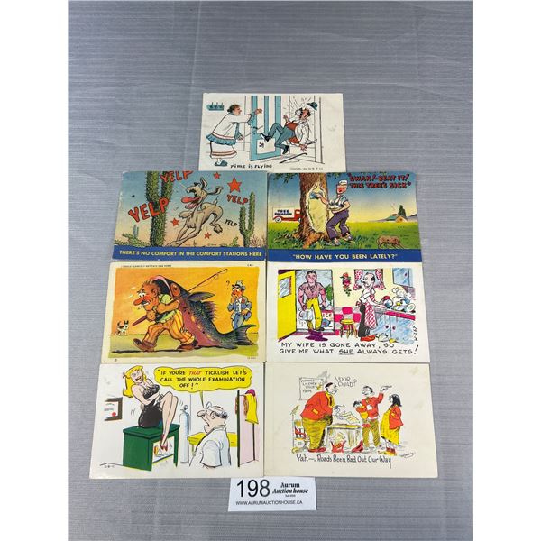 7 Vintage Humour Postcards