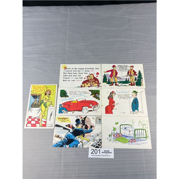 7 Vintage Humour Postcards