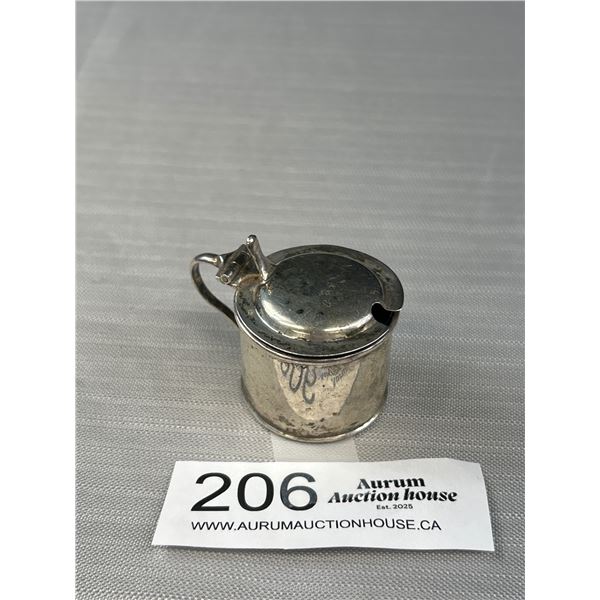 Birmingham Hallmarked Early 1900s Mustard Pot in Sterling Silver