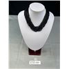 Image 1 : Lovely Vintage Multistrand Black Glass Bead Necklace