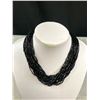 Image 2 : Lovely Vintage Multistrand Black Glass Bead Necklace
