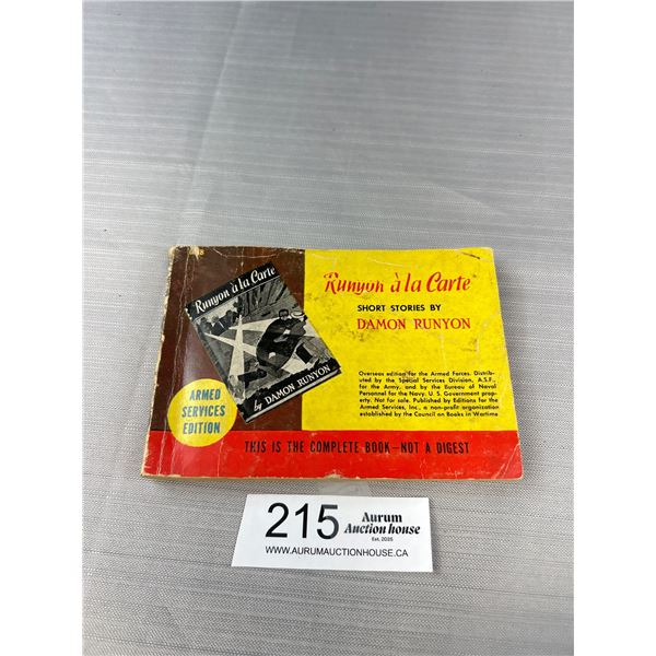 WWII Armed Service Edition Pocket Book (1944) 'Damon Runyon'