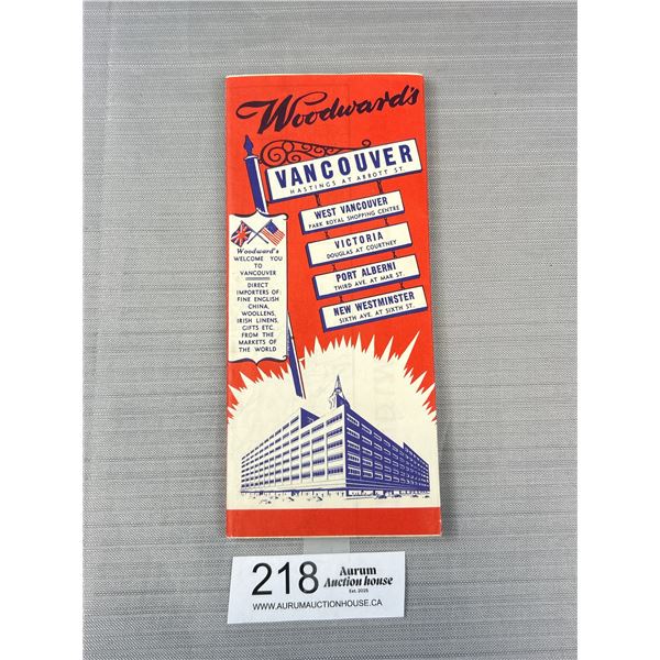 Interesting Woodwards Vancuver Fold Out Map 1950s?