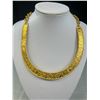 Image 2 : Solid Gold Plated Choker or Bib Necklace Marked MMA WAG