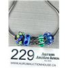 Image 2 : 925 Sterling Silver Queen Crown  Bead + Other Beads Charm Bracelet