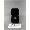 Image 1 : White Gold Plated w/ Pink Stone Ring Marked 18K in Black Ring Box