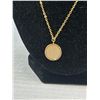 Image 4 : Gold w/ Tiny Stones + Mother of Pearl Center Pendant w/ Chain Necklace Marked P/B