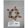 Image 1 : Unique Silver Tone w/ Pearls + Enamel Red Hat Charms Bracelet