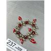 Image 2 : Unique Silver Tone w/ Pearls + Enamel Red Hat Charms Bracelet