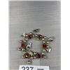 Image 3 : Unique Silver Tone w/ Pearls + Enamel Red Hat Charms Bracelet