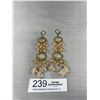 Image 1 : Pair of Very Long Crystal Beads Dangling Earrings w/ Shepard Hooks