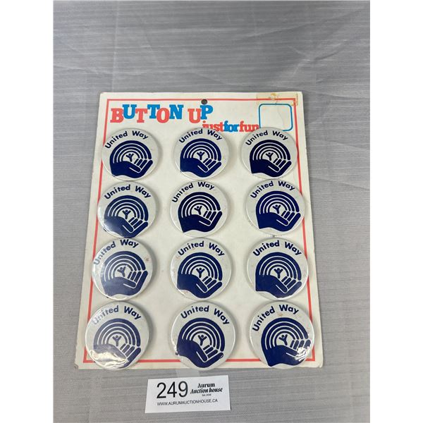 Unsuual Vintage Store Display of United Way Badges