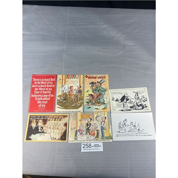7 Vintage Humour Postcards