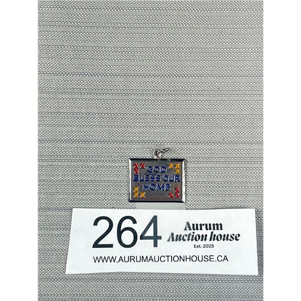 Sterling Pendant 'God Bless This Home'