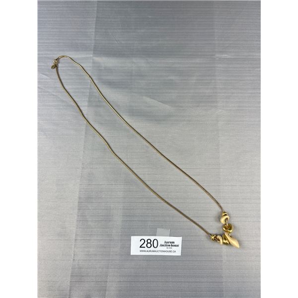 Extra Length of Gold Tone Express Marked Necklace