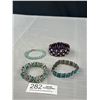 Image 1 : 4 Vintage Rhinestones + Crystal Beads Bracelet