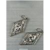 Image 7 : 3 Pairs of Vintage Silver Filigree Dangle Earrings + 1 Ring