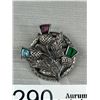 Image 2 : Vintage Silver Tone w/ Stones Scottish Kilt Pin/Brooch Marked Miracle